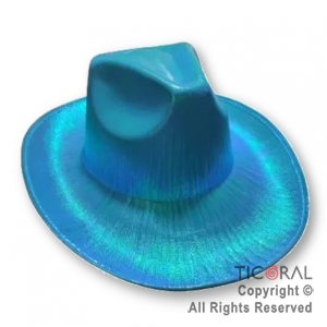 SOMBRERO COWBOY TORNASOLADO CELESTE x 1